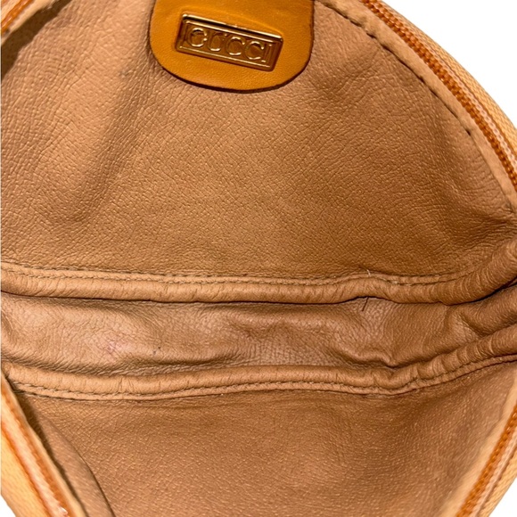 70's GUCCI Beige Canvas Micro Supreme GG Pattern Makeup Pouch Bag Authenticated - Picture 10 of 15